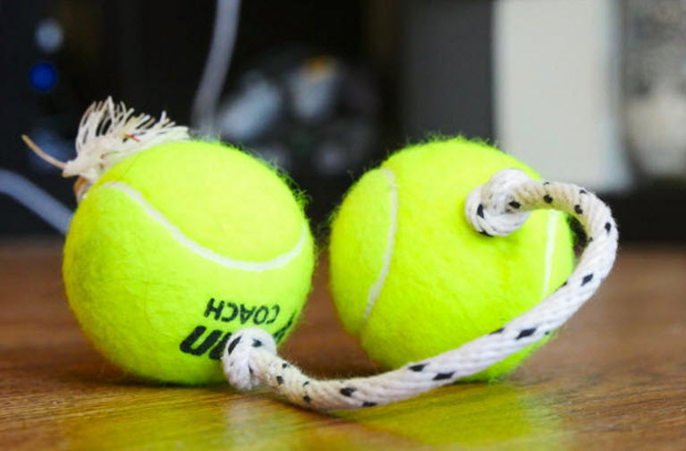 DIY Double Tennis Ball Rope Toy 